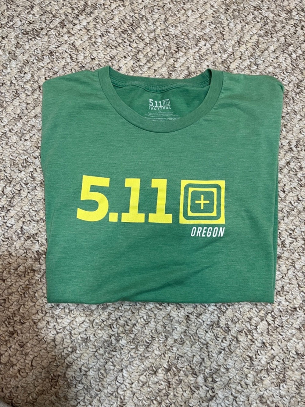5.11 Tactical Green and Yellow Logo Short Sleeve Tee - Picture 5 of 5